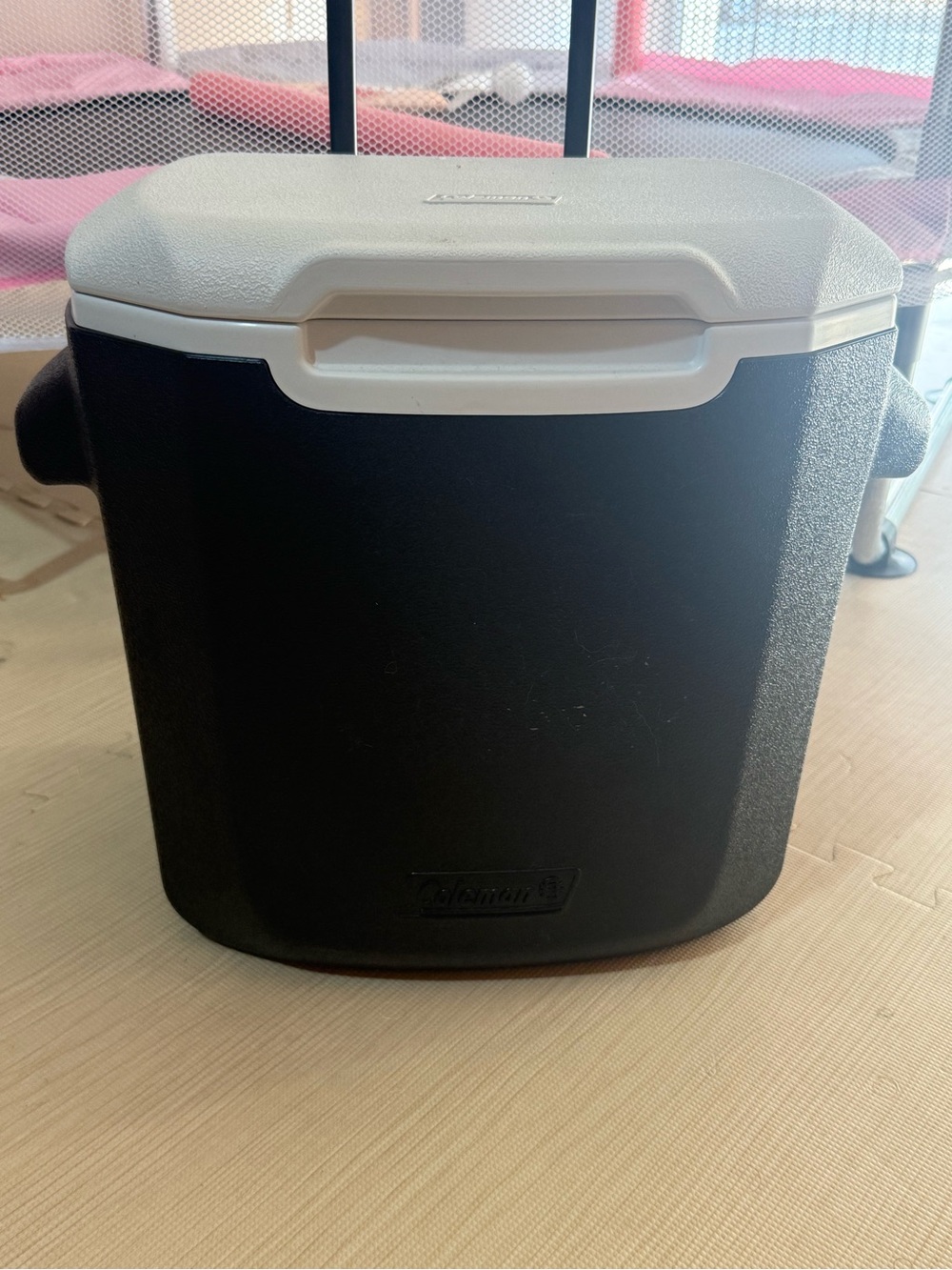 Coleman Black and White Portable Cooler with Carry Handles